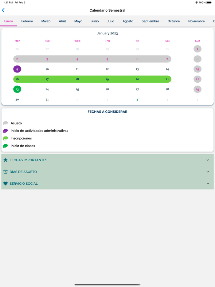Calendario Académico UG