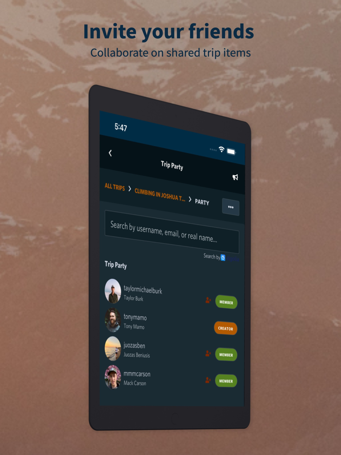 Packup - Trip Planning