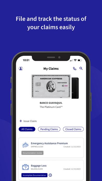 AXA Cardmember Benefits Screenshot