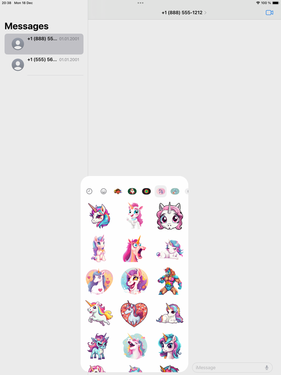Screenshot #5 pour Unicorns Sticker Set