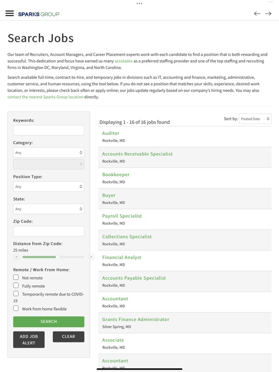 Sparks Group: Jobs & Staffing iPad screenshot 2 - Business app