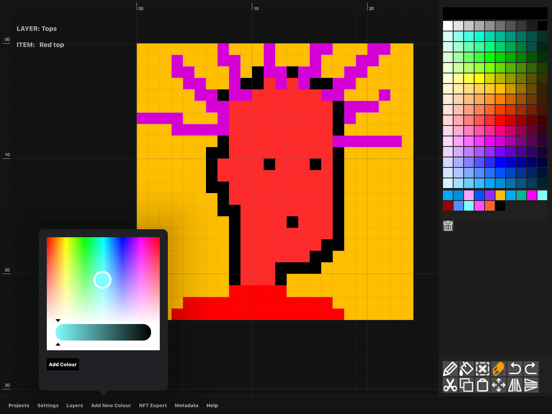 nft pixel art maker iPad screenshot 5 - Graphics & Design app