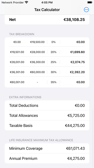 Cyprus Tax Calculator Screenshot