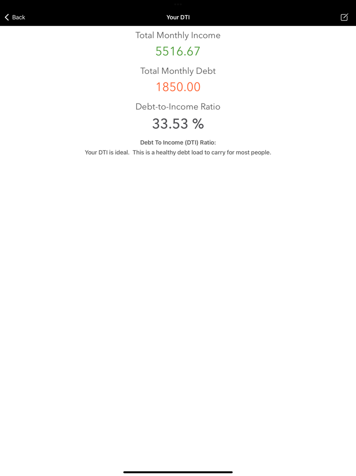 Debt To Income Calculator