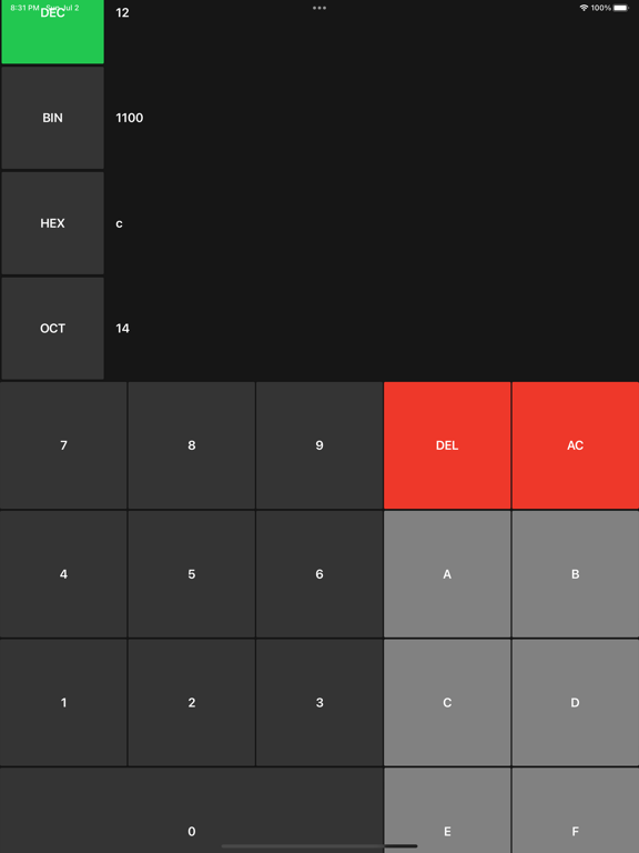 Screenshot #4 pour Binary Decimal Calculator Pro