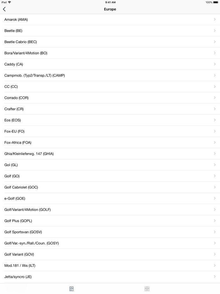 Car parts for Volkswagen