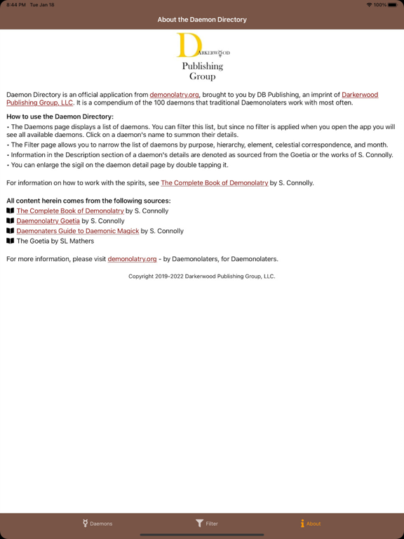 Daemon Directory iPad screenshot 6 - Reference app