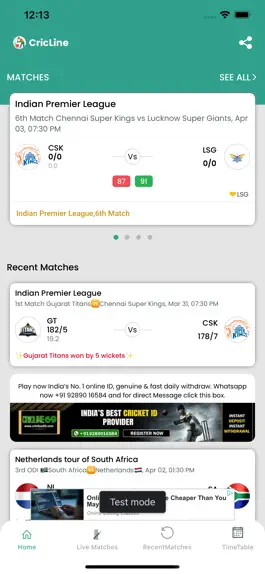 Game screenshot Cricline Live mod apk