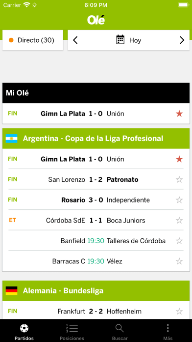 Olé Resultados Screenshot 2 - AppWisp.com Olé Resultados Screenshot 2 - AppWisp.com