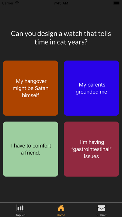 Excuse Database Screenshot