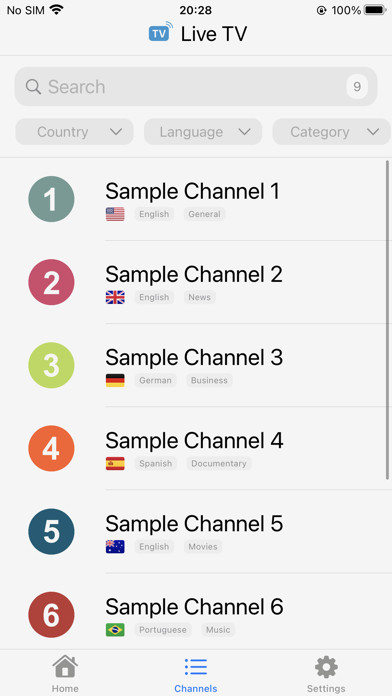 Live TV Player Screenshot