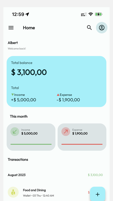 MoneyControl - Expense Tracker Screenshot