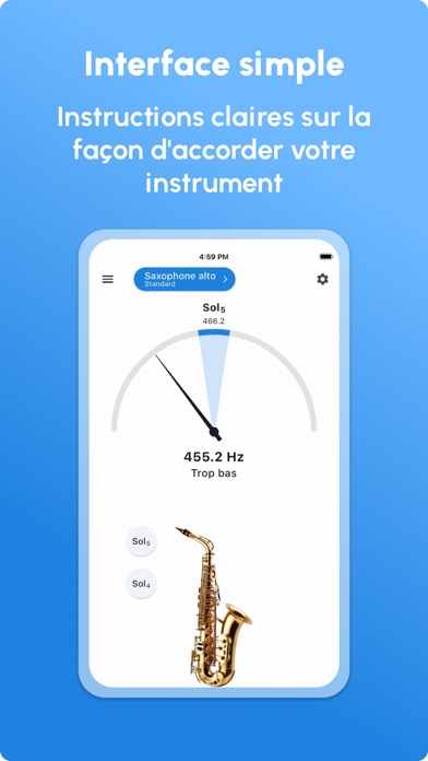 Screenshot #2 pour Accordeur Saxophone LikeTones