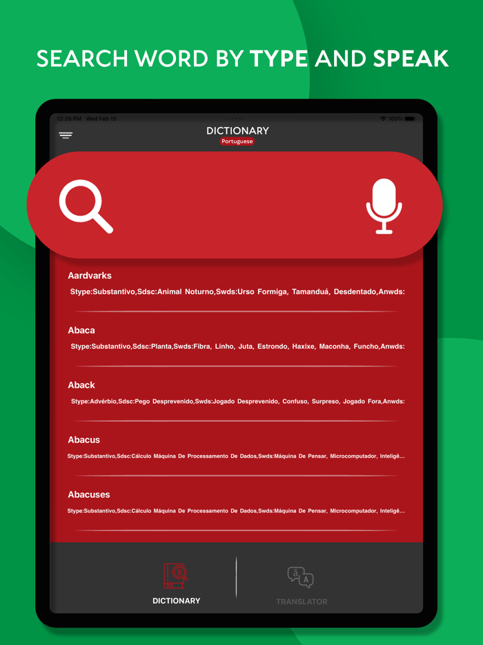 Portuguese-English dictionary