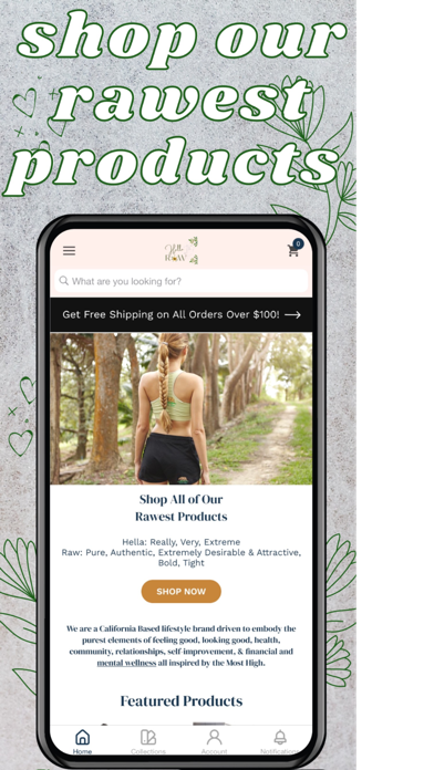 Hella Raw Shopping App Screenshot