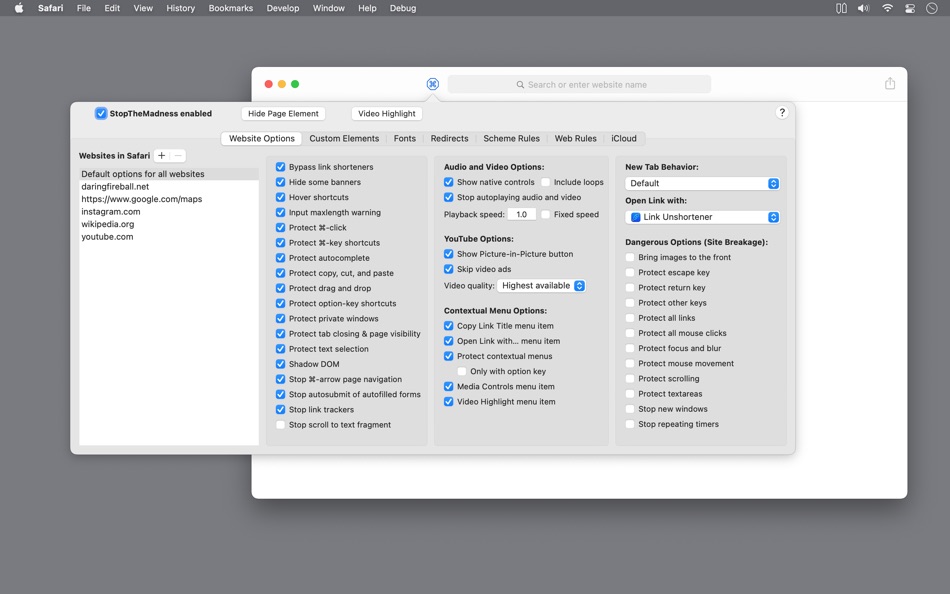 #1. StopTheMadness (macOS) Podle: Jeff Johnson