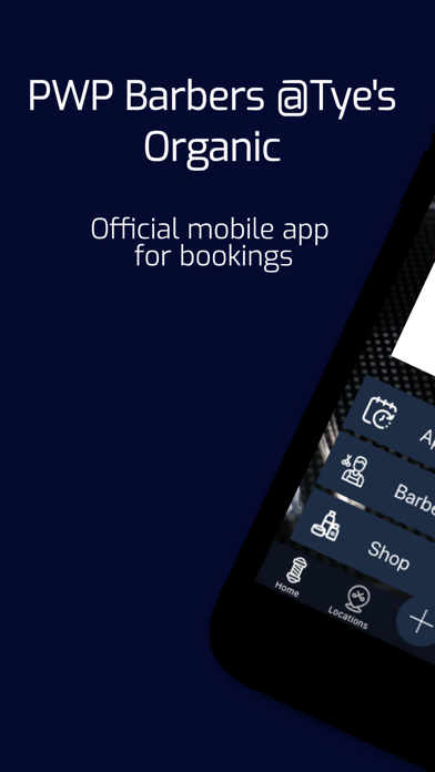 PWP Barbers @Tye's Organic app screenshot