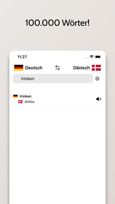 Dänisch-Deutsch Wörterbuch Screenshot