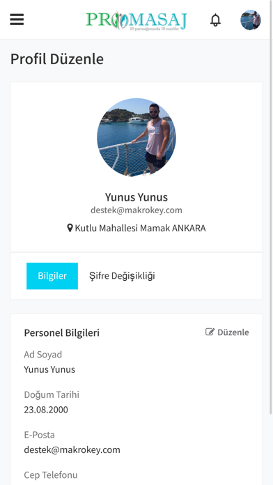 Promasaj Personel Screenshot