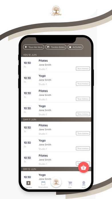 Equilibre Pilates Yoga Screenshot
