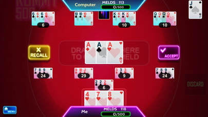 Classic Rummy 500 card game Screenshot
