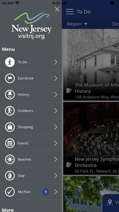 Visit New Jersey Screenshot