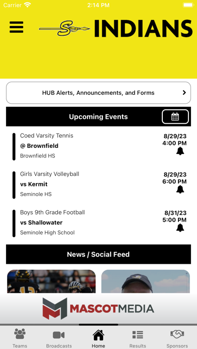 Seminole Athletics Screenshot