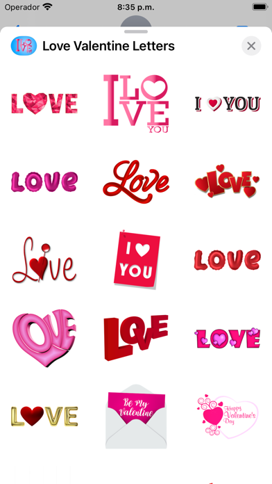 Love Valentine Letter Stickers Screenshot