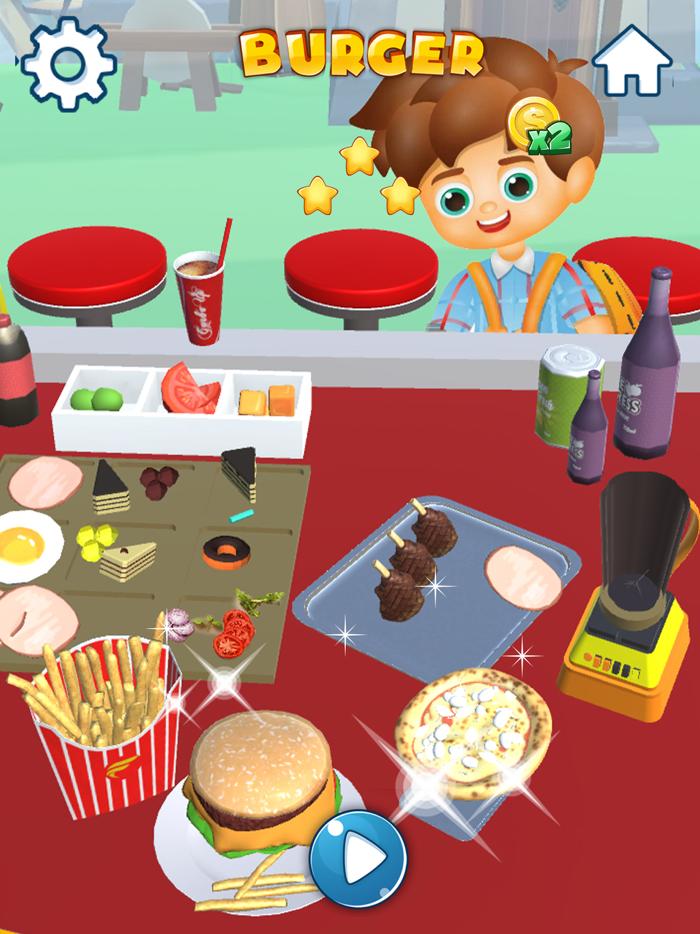 Burger Shop Chef Cooking