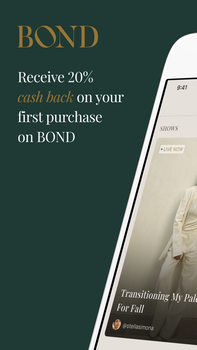 BOND – See Live, Buy Now Screenshot