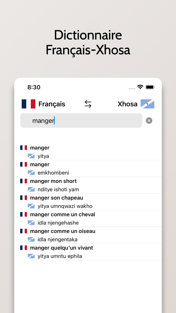 Dictionnaire Xhosa-Français