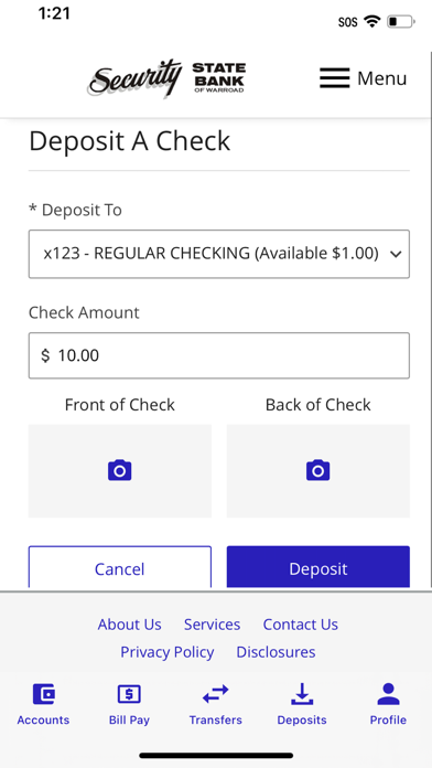 Security State Bank Warroad Screenshot