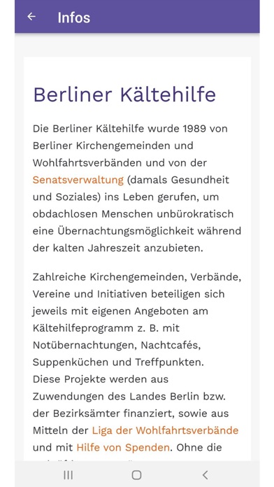 Berliner Kältehilfe Screenshot