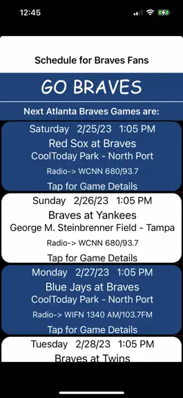 Game screenshot Schedule for Braves fans mod apk
