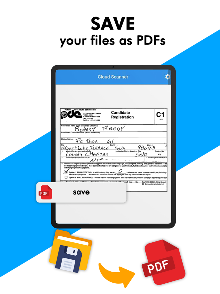 Cloud Scanner scan pdf and docs