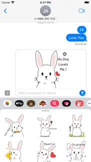 bunny love - wastickers iphone screenshot 2