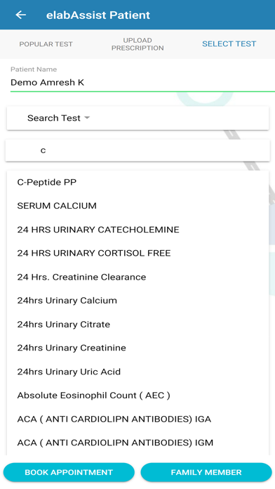 eLabAssist Patient Screenshot