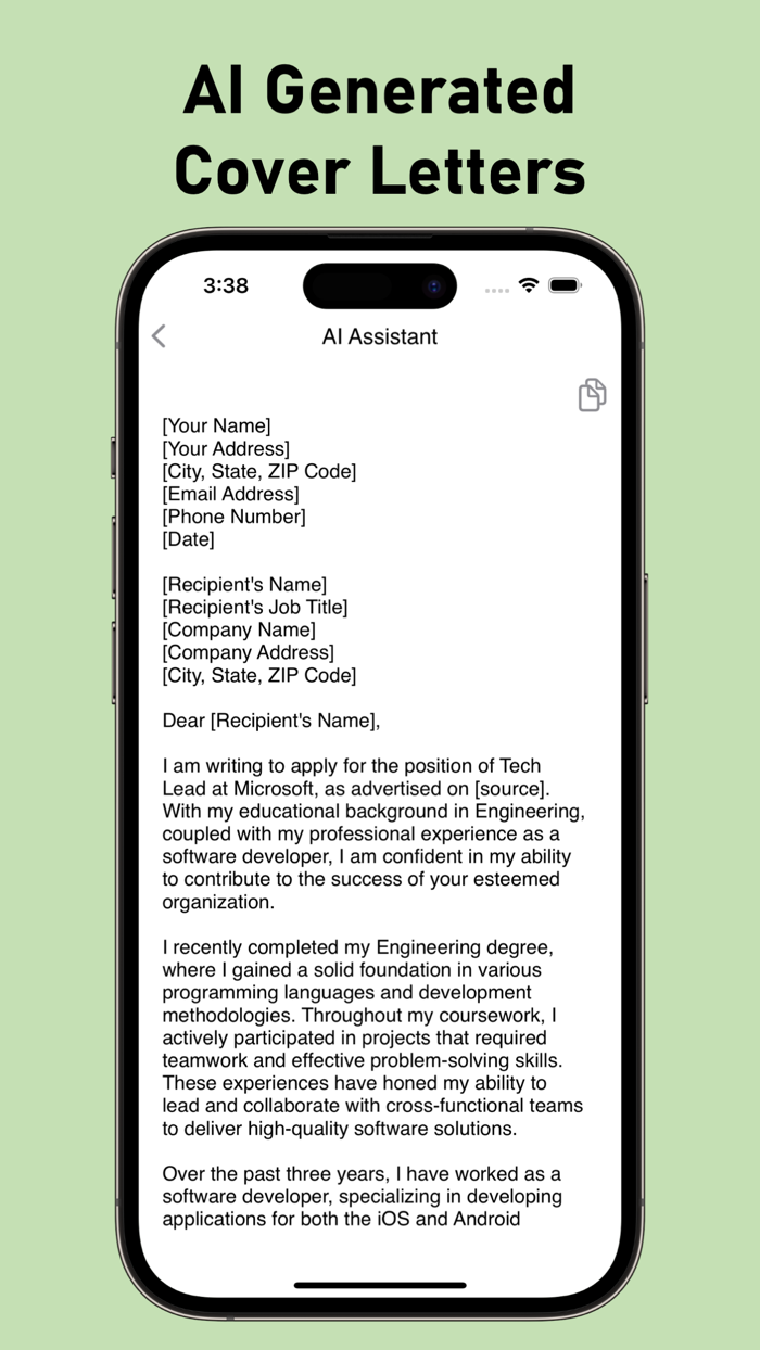 Cover Letter Creator with AI