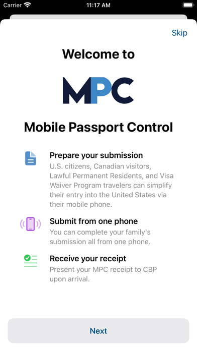 Mobile Passport Control Screenshot