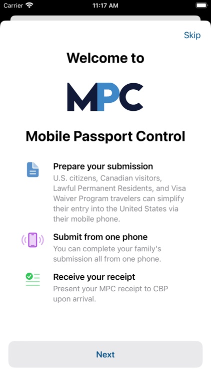 Mobile Passport Control by US Customs and Border Protection