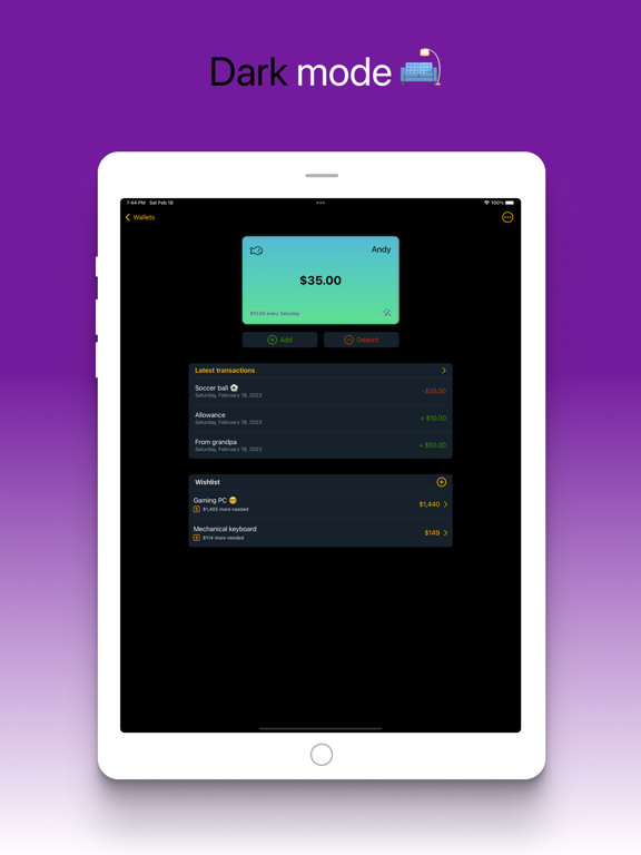 Goldy wallet iPad screenshot 7 - Finance app