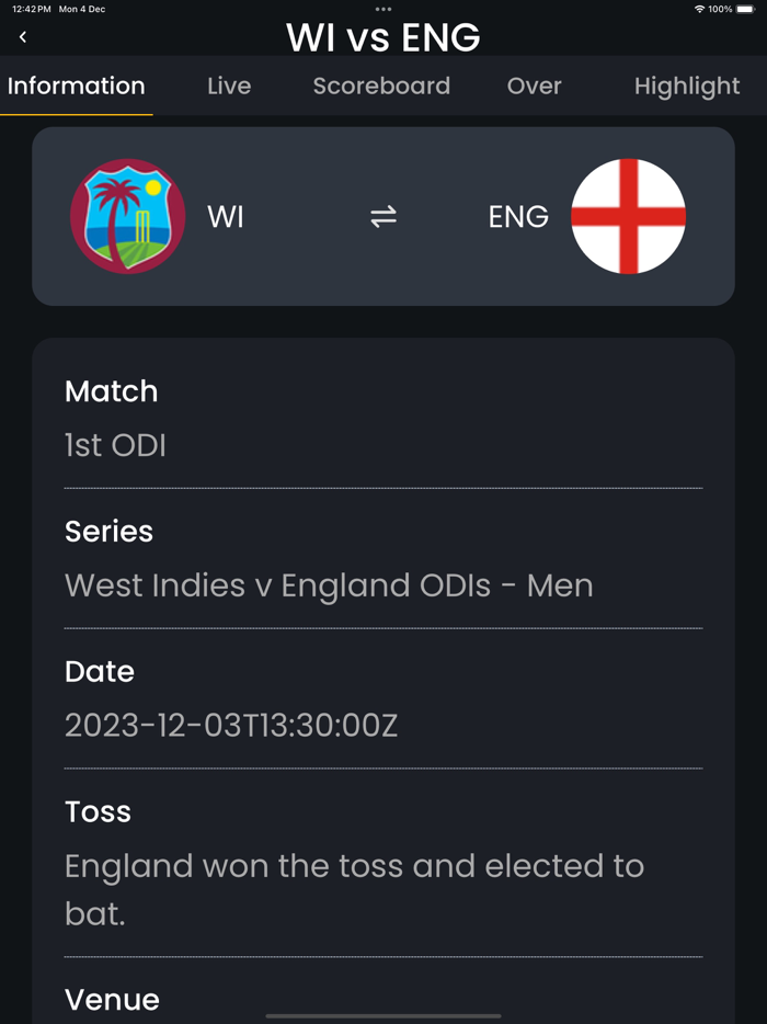 Live Score - Cricket Live Line