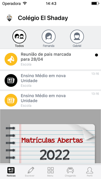 Colégio El-Shaday Agenda Screenshot