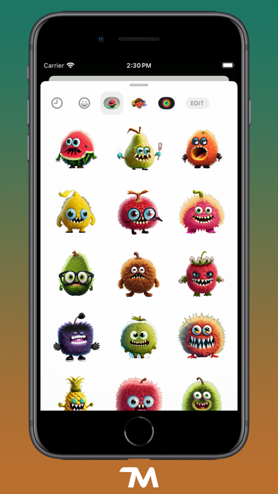 Screenshot #2 pour Monster Fruits Stickers