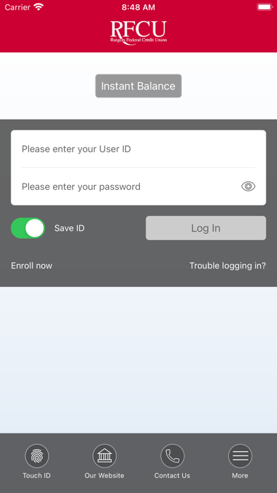 Rutgers Federal Credit Union Screenshot