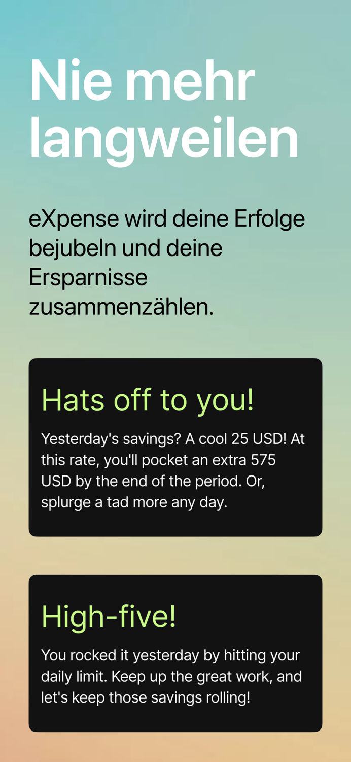 eXpense - Geldverfolgung