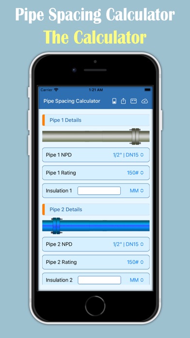 Pipe Spacing Calculator Screenshot