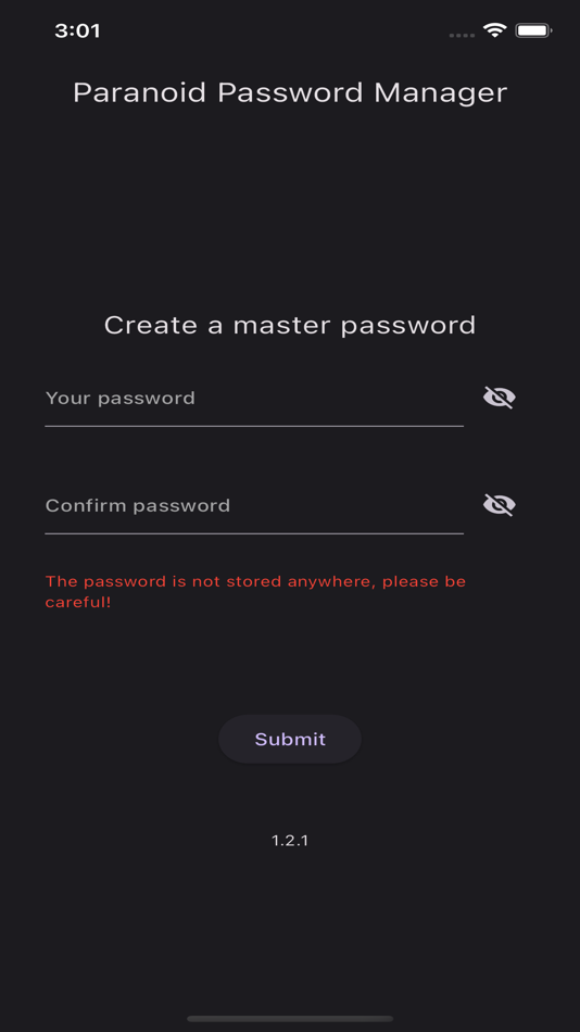 #1. Paranoid Password Manager (iOS) By: OS3 srl