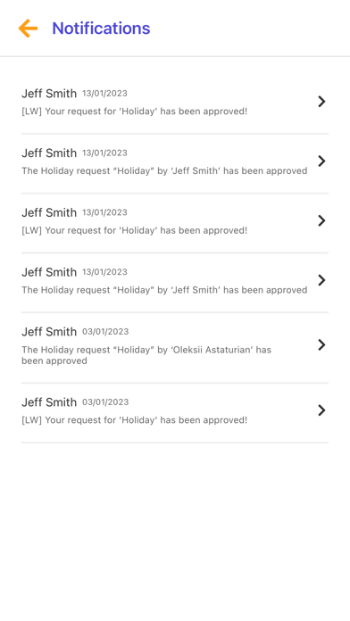 LW Employee Holiday Planner Screenshot