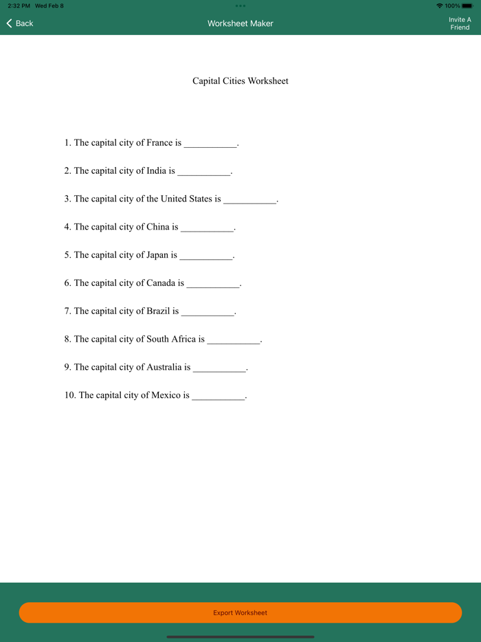 Worksheet Creator - Teacher AI